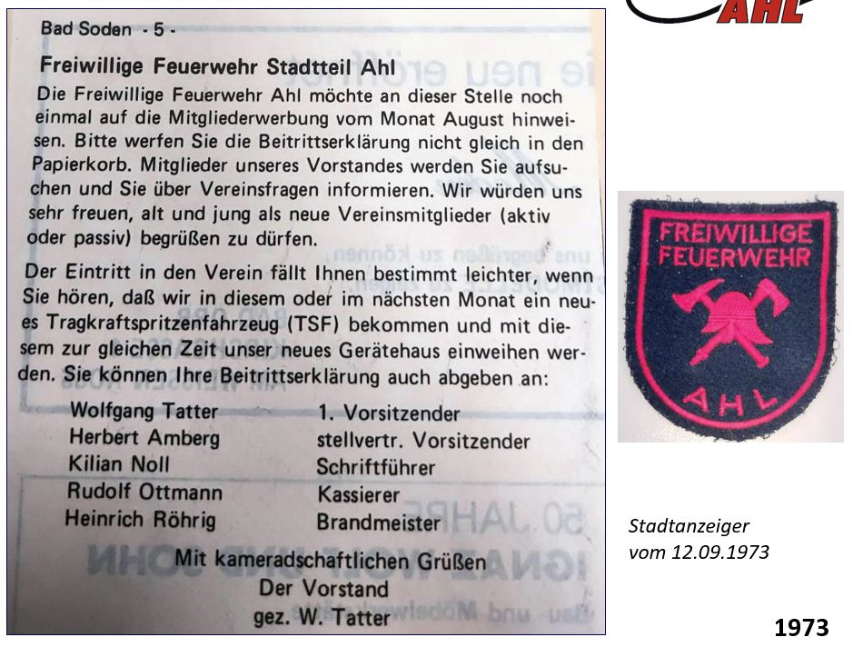 1973 FF Ahl Chronik Mitgliederwerbung 1973 001