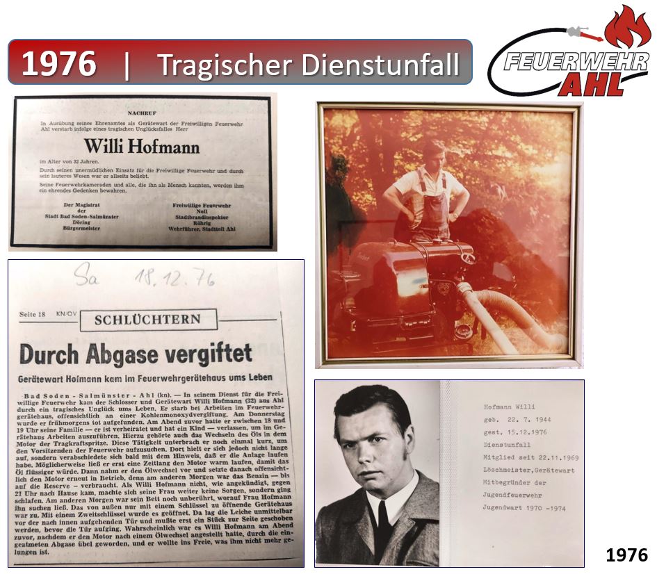 1976 FF Ahl Chronik Dienstunfall Willi Hofmann 1976 001