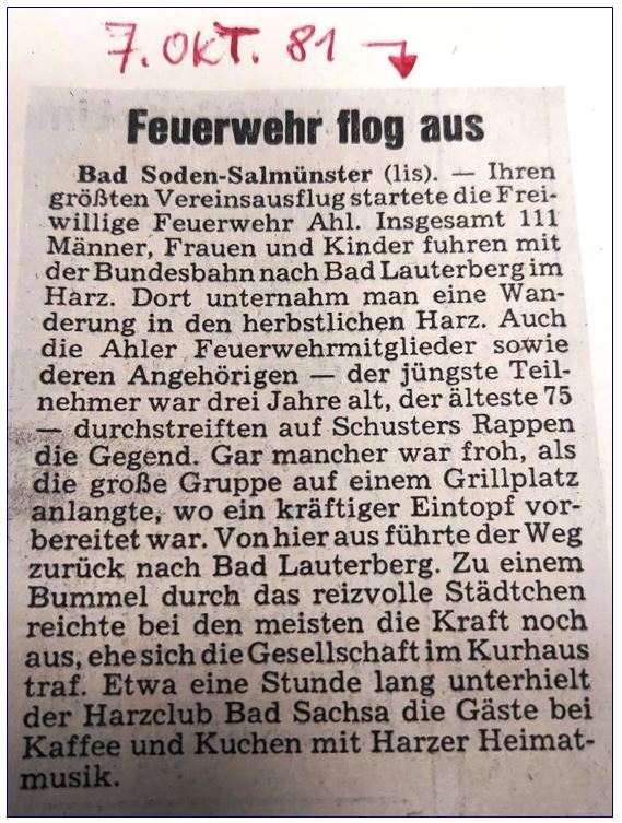 1981 FF Ahl Chronik Vereinsausflug 1981 001