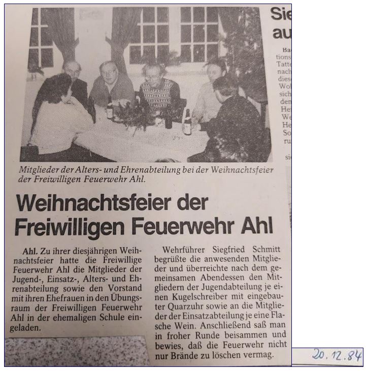1984 FF Ahl Chronik Weihnachtsfeier 1984 001