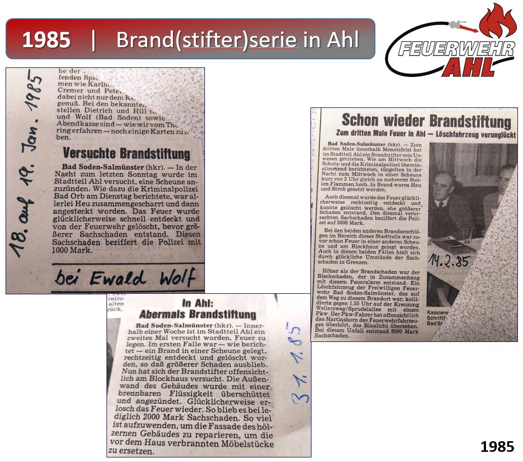 1985 FF Ahl Chronik Brandserie 1985 001