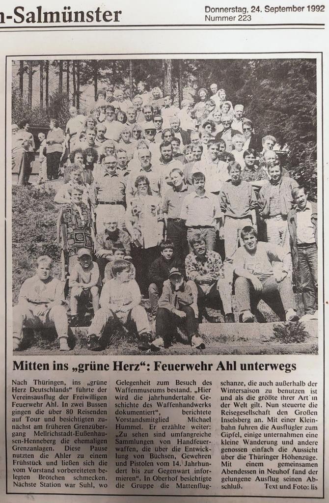 1992 FF Ahl Chronik Vereinsausflug 1992 001
