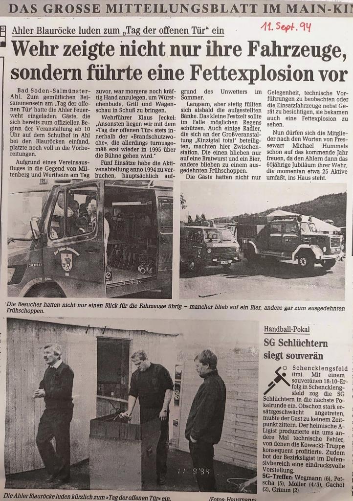 1994 FF Ahl Chronik Tag der offenen Tuer 1994 001