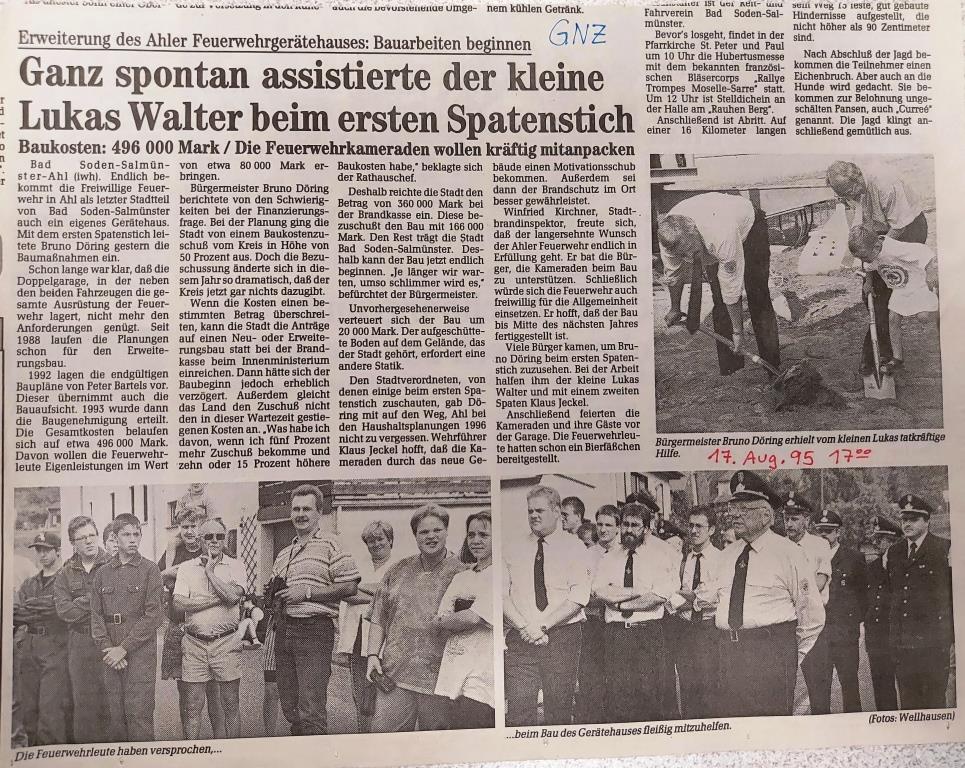 1995 FF Ahl Chronik Erster Spatenstich 1995 001