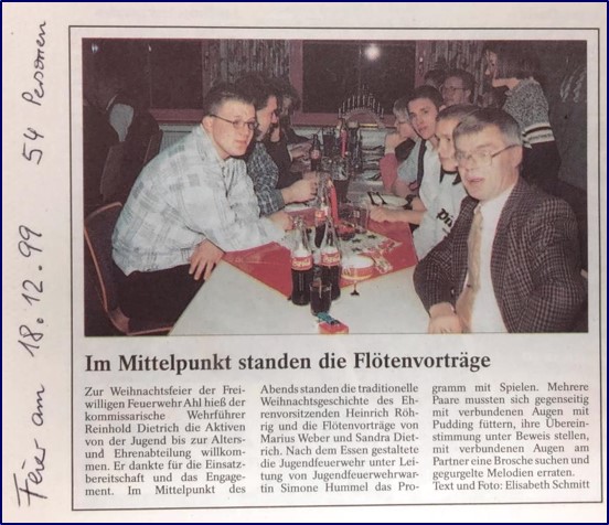 1999 FF Ahl Chronik Weihnachtsfeier 1999 002