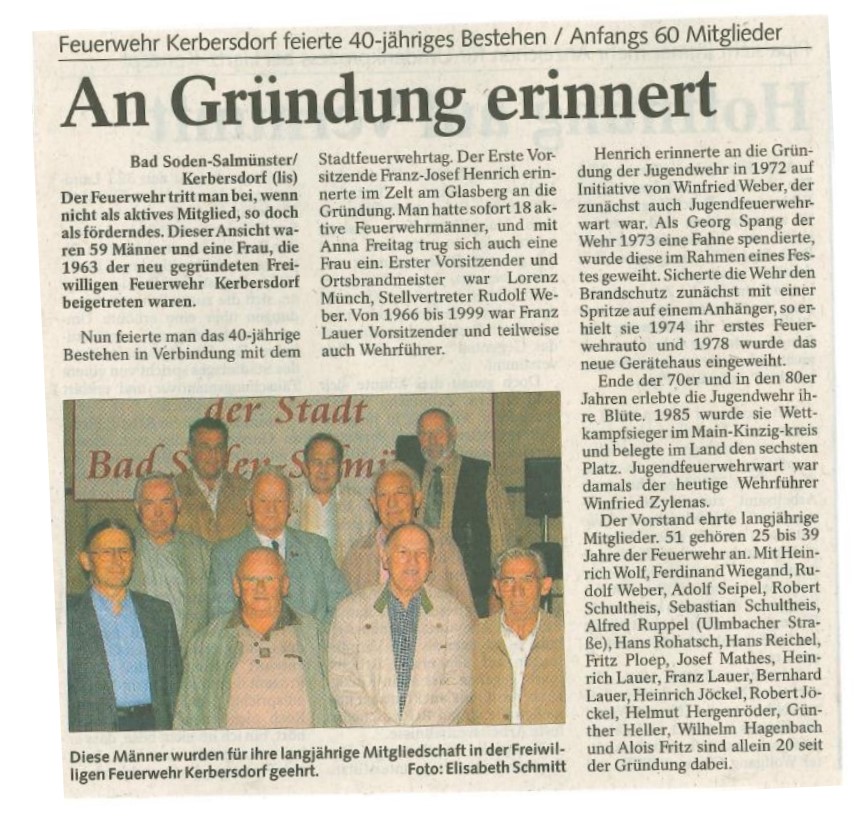 FF Kerbersdorf Chronik 40 Jahre FF 2003 001