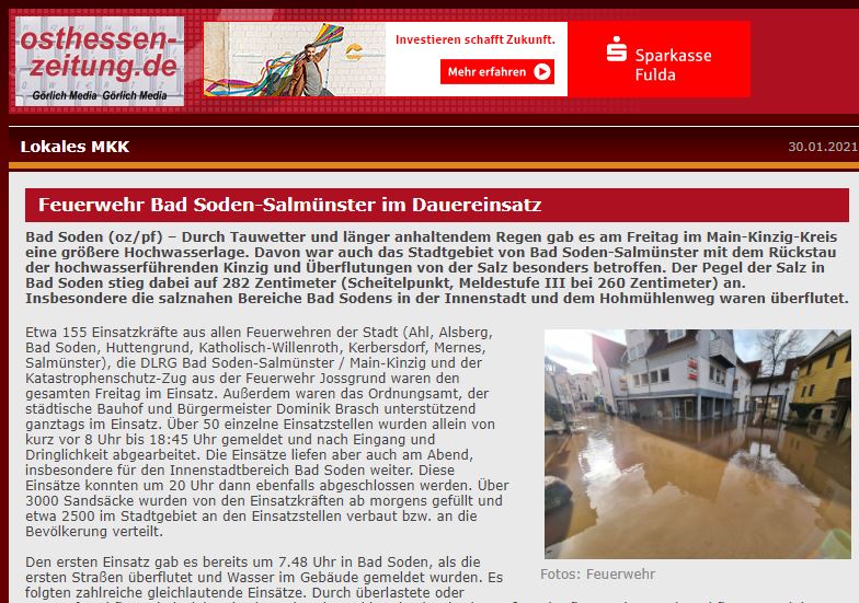 2021 01 30 Presse Osthessenzeitung Hochwasser BSS