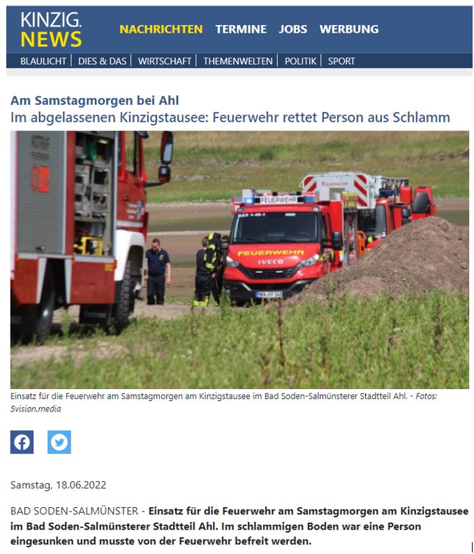 2022 06 18 Kinzig News Person in Zwangslage Stausee Ahl 001