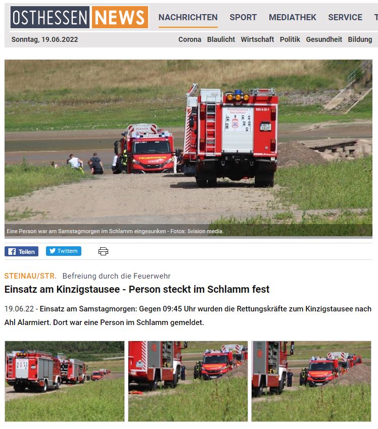 2022 06 19 Osthessen News Person in Zwangslage Stausee Ahl 001