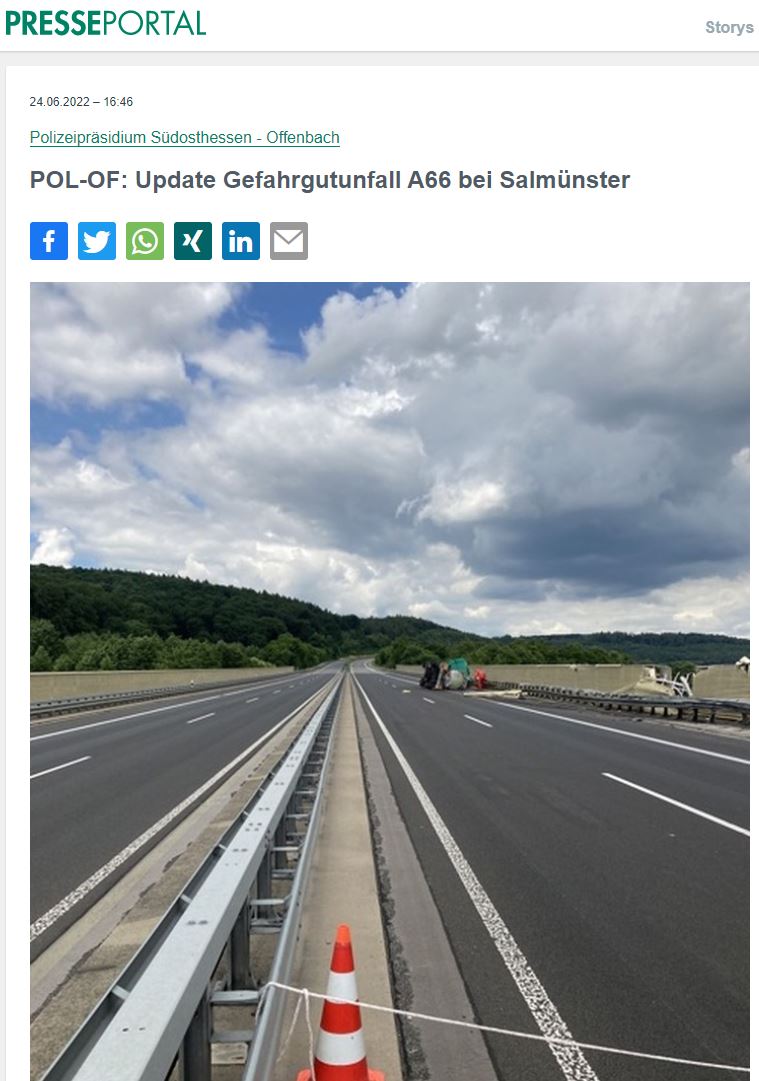 2022 06 24 PM PP Südosthessen VU Gefahrgut Lkw 001