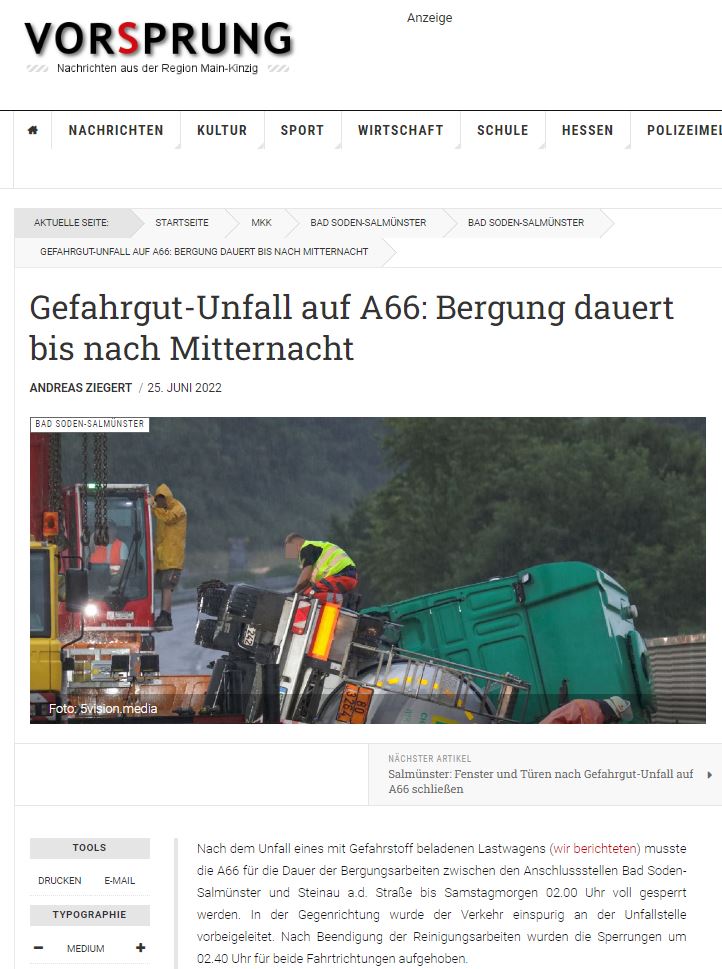 2022 06 25 vorsprung online VU Gefahrgut Lkw 001