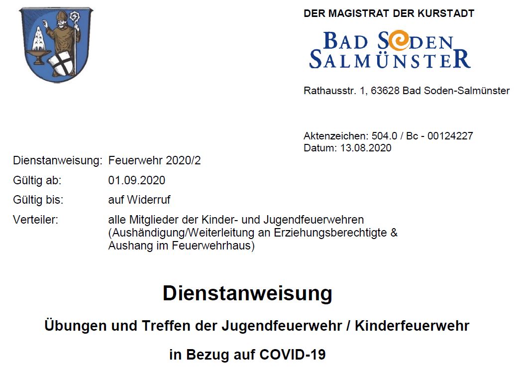 Dienstanweisung Kopf 2020 2
