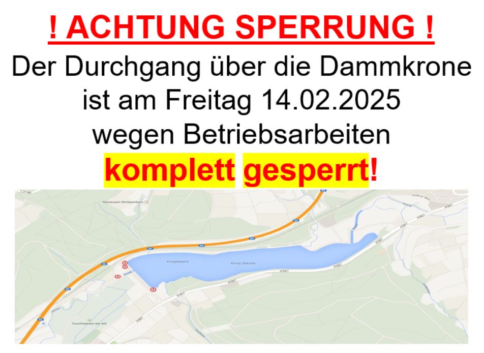 2025 02 14 Stausee Ahl Dammkrone gesperrt 2025 001