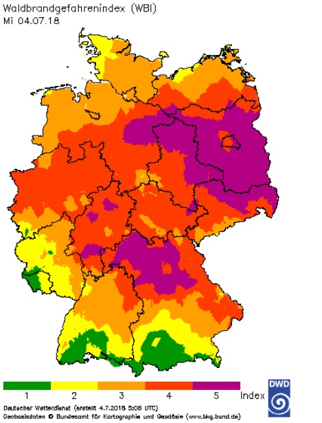 Waldbrandgefahrenindex 2018 07 04